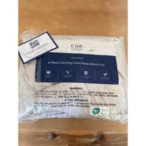 CGK Linens 6-Piece Extra Deep Pocket Microfiber California King Sheet Set White